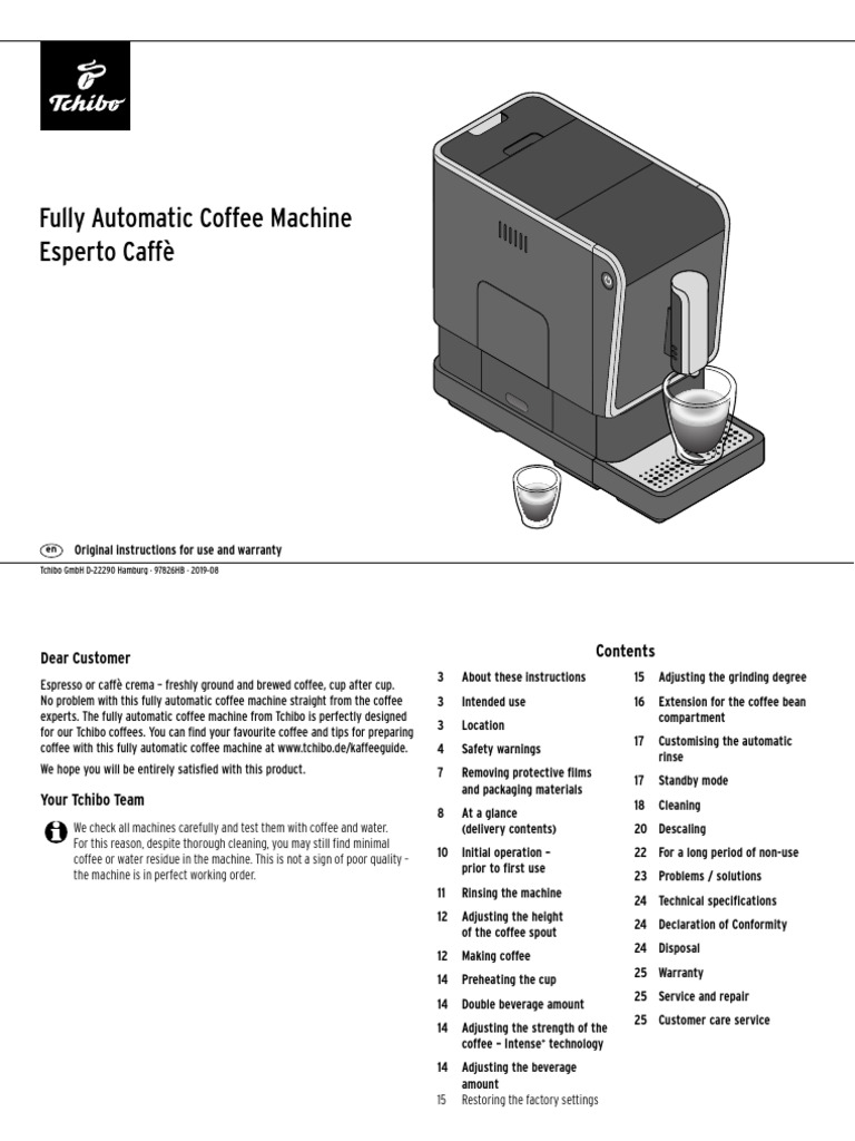 Tchibo Coffee Machine Manual