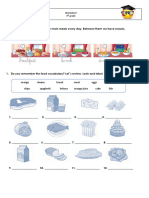 Worksheet Food