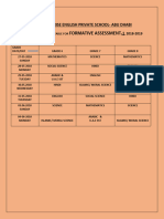 Time Table For FA-1, P 1 & Monthly Test 2018-19
