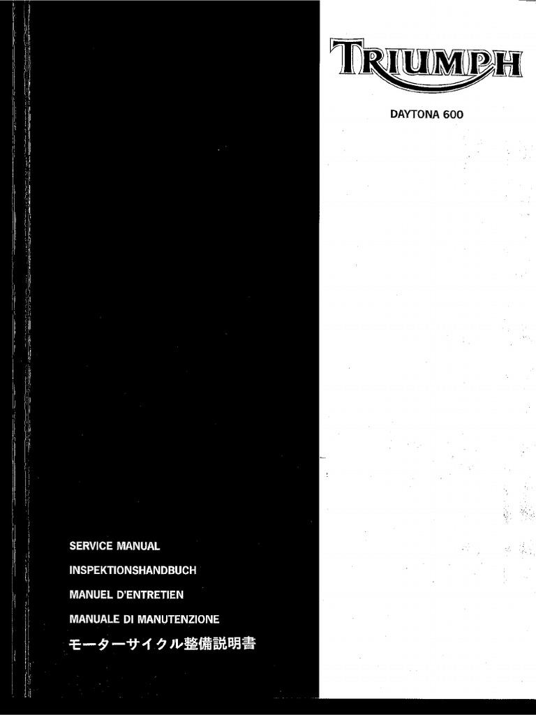 Triumph Daytona 600 2002 2004 Servicemanual Multilingual | PDF