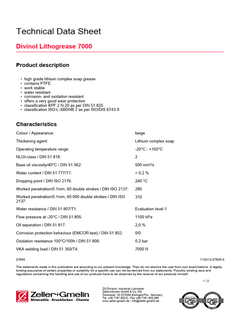 Lithogrease 7000 | Download Free PDF | Materials Science | Building ...