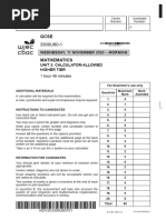 Wednesday, 11 November 2020 - Morning Unit 2: Calculator-Allowed Higher Tier