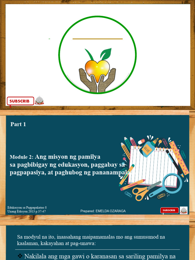 Module 2 Ang Misyon NG Pamilya Sa Pagbibigay NG Edukasyon, Paggabay Sa ...