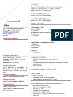 Sample Resume Format - Btech