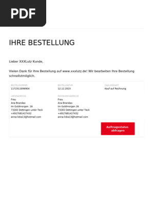 Ihre Bestellung: Lieber Xxxlutz Kunde