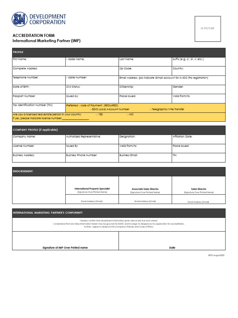 International Marketing Partner Accreditation Form | PDF | Prices | Taxes