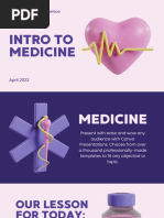 Pink and Purple Introduction To Medicine 3d Illustration Healthcare Education Presentation