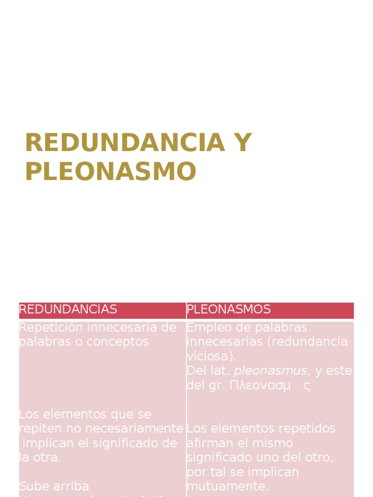Redundancia y Pleonasmo-1 | PDF