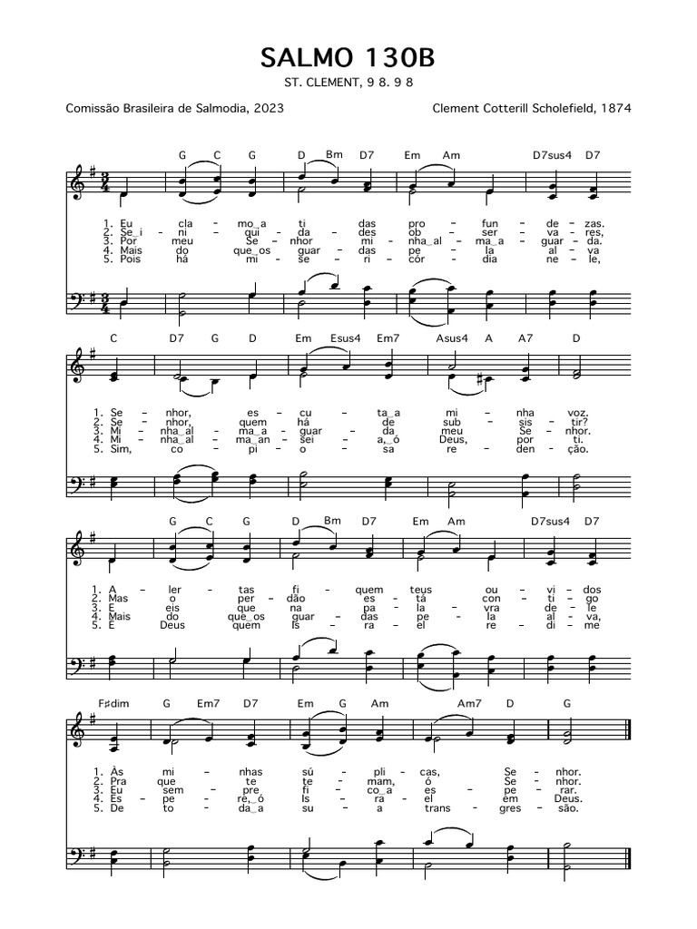 Salmo 130b Partitura 4 Vozes Pdf