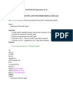 Acquisition of One and Two Dimensional Signals