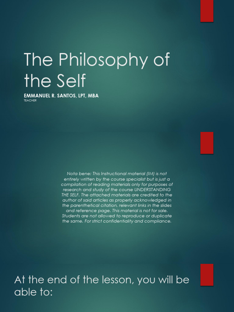 Lesson 1 The Philosophy of The Self PETA 1 | PDF | Soul | Idea