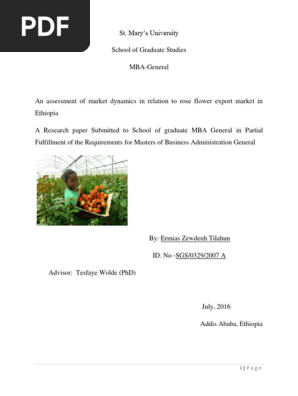 An Assesment of Market Dynamics in Relation to Rose Flower Export Market
