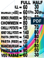 temptations CHAAT MENU