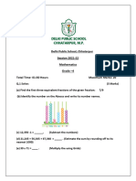 GRADE-4 Mid Term Math Paper (Subjective)