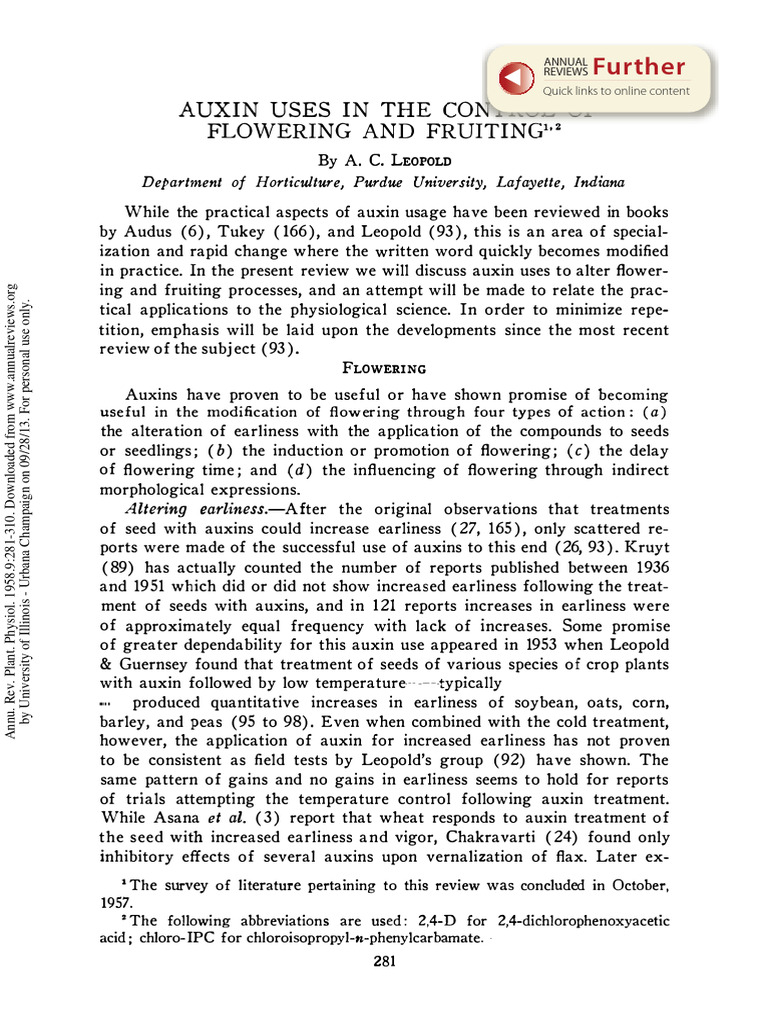 Auxin Effects on Tomato Flowering | PDF | Auxin | Tomato