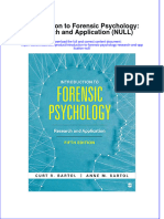 Introduction To Forensic Psychology Research and Application Null