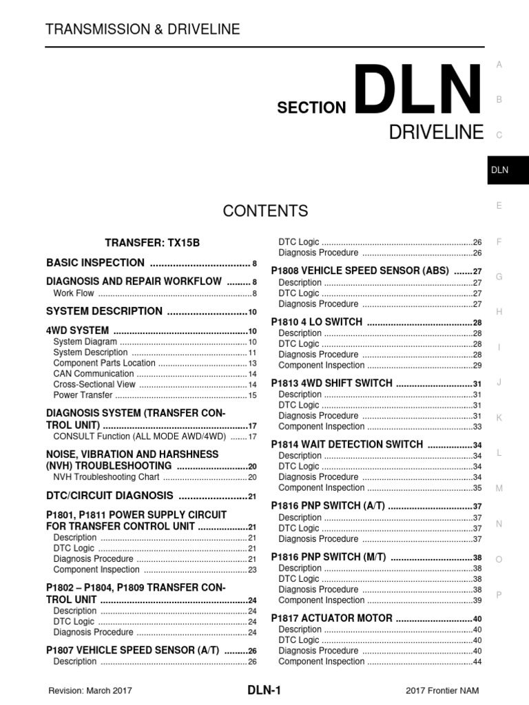 DLN-1 Driveline & Transfer Control Guide | PDF | Airbag | Four Wheel Drive