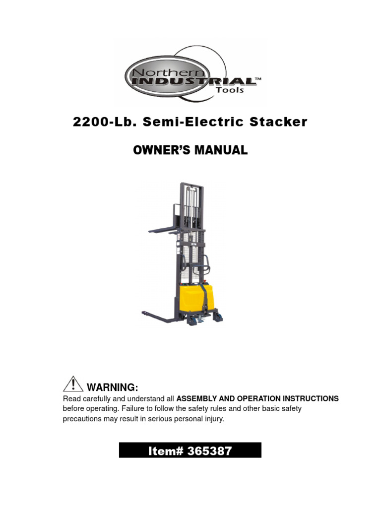 Semi Elictric Stacker | PDF | Battery Charger | Pallet