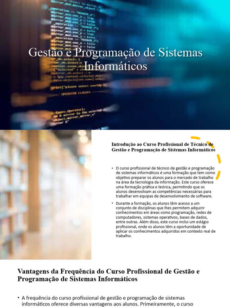 Gestão e Programação de Sistemas Informáticos | PDF | Sistema de ...