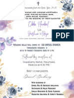 White and Grayish Blue Watercolor Flower Wedding Invitation
