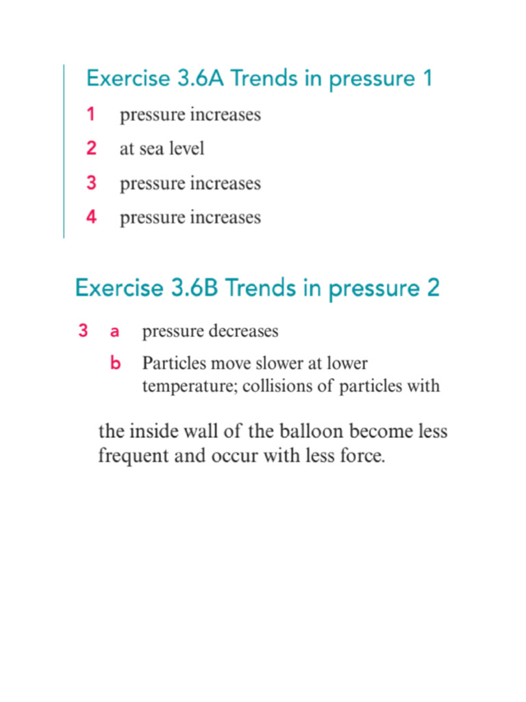Pressure in Liquids and Gases Workbook Answers | PDF