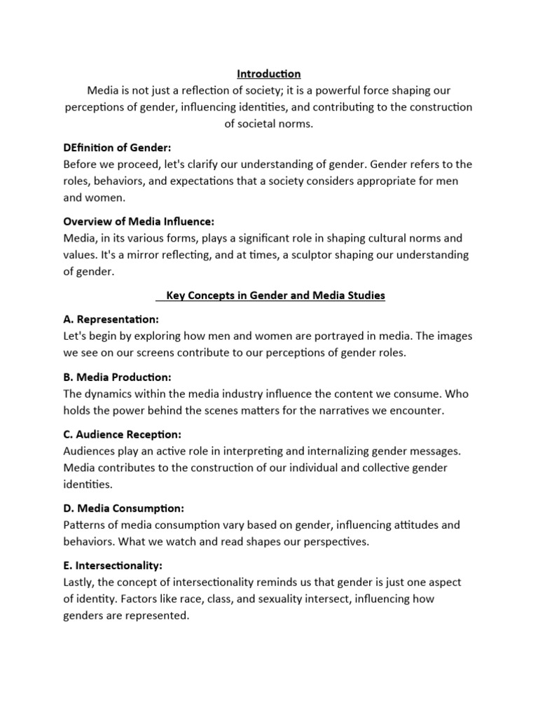 Gender and Media | PDF | Gender | Gender Studies
