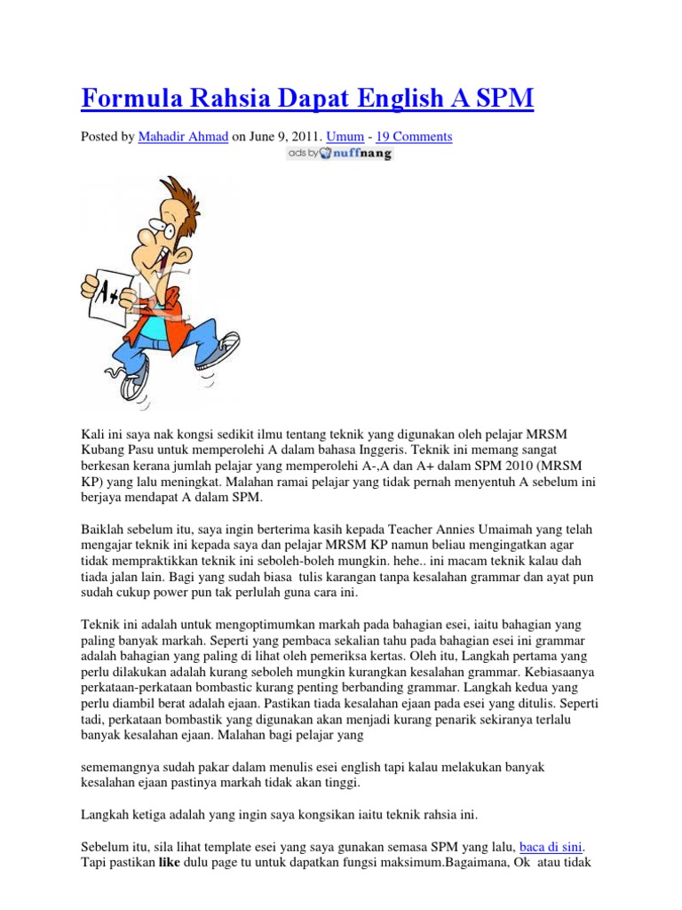 Formula Rahsia Dapat English A Spm Pdf