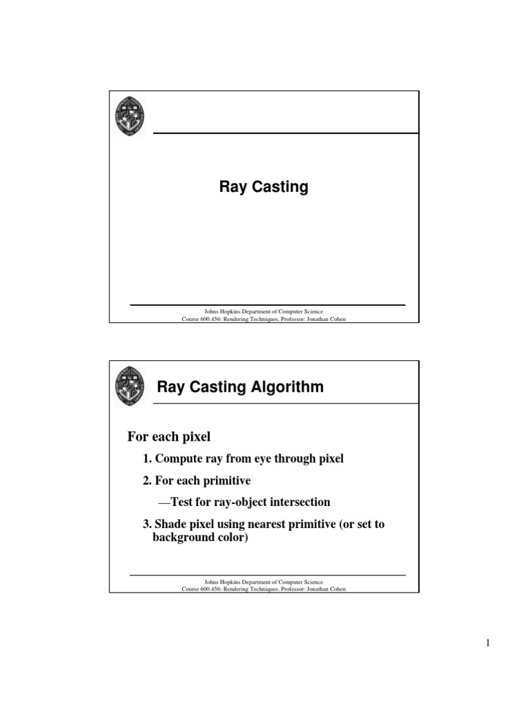 Ray Casting and CSG Techniques in Rendering | PDF | Rendering (Computer ...