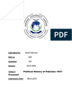 Political History of Pakistan Assignment !