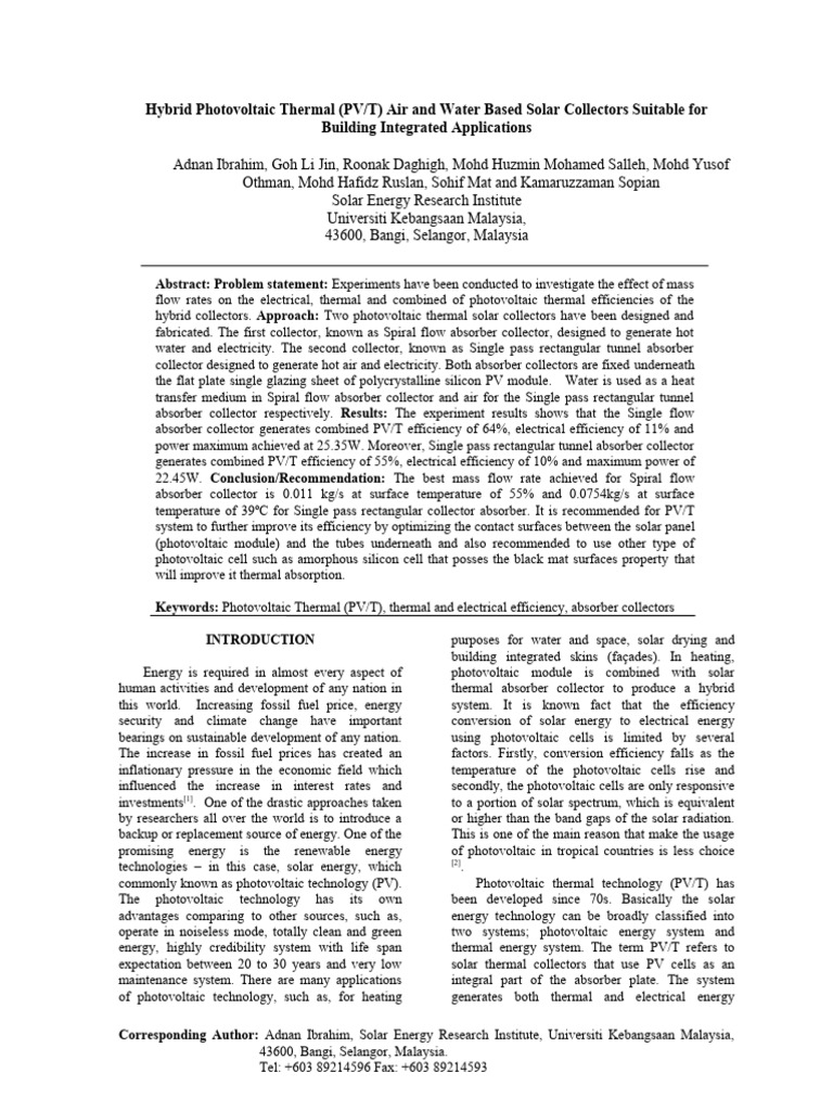 Journal Template Download Free PDF Photovoltaics Solar Cell