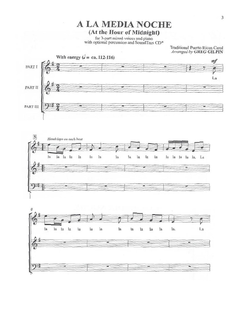 A La Media Noche - Coro | PDF