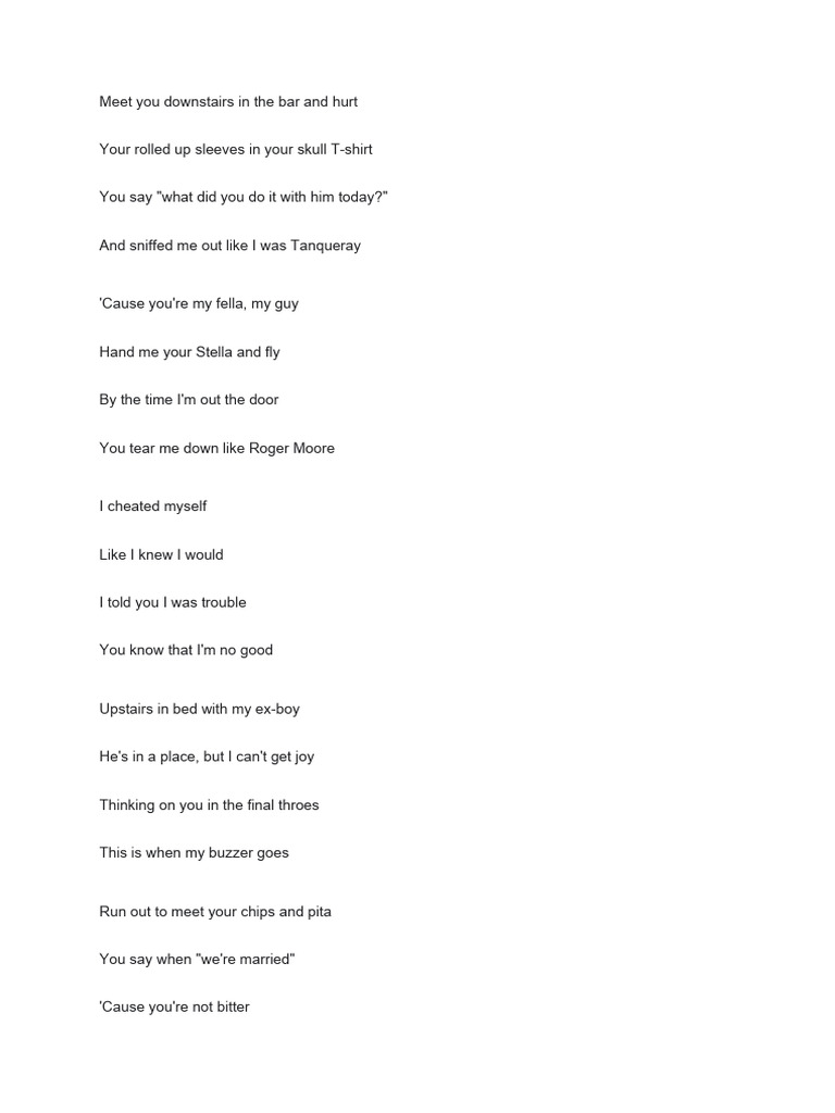 You know im no good pdf