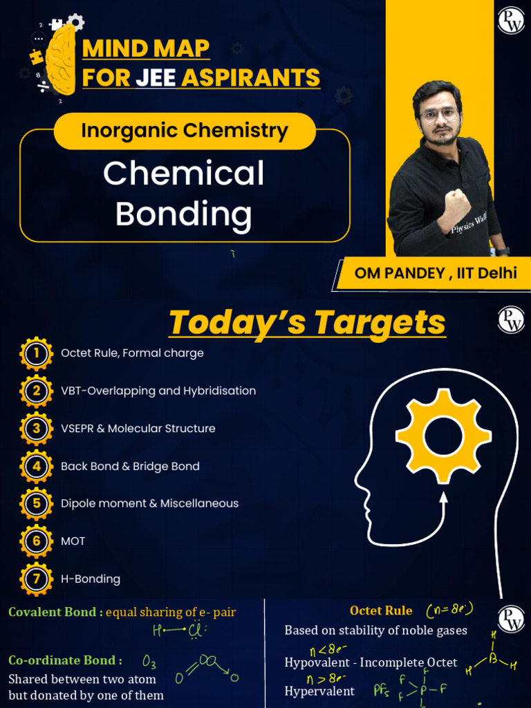 Chemical Bonding Mind Map for JEE | PDF | Chemical Bond | Molecules