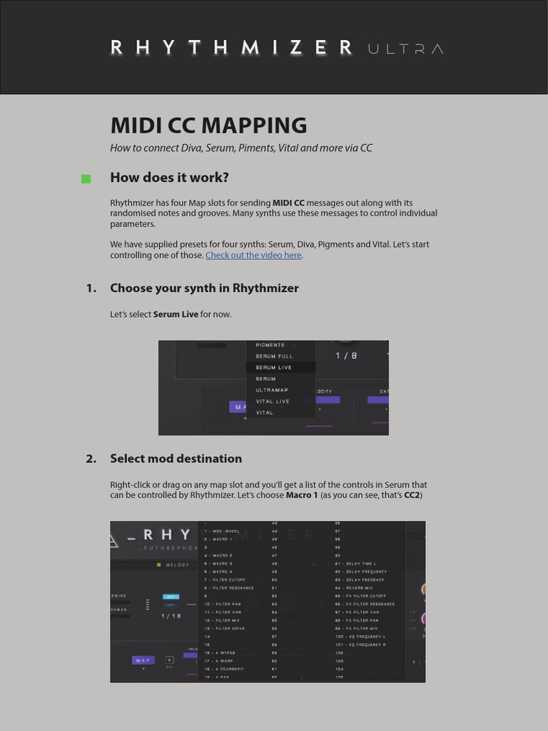 Rhythmizer midi map setup download free pdf computer file