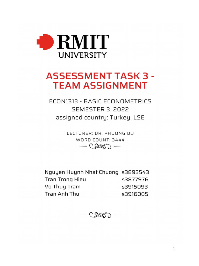 Basic Econometric ASM 3 FINAL 1 1 | PDF | Errors And Residuals ...