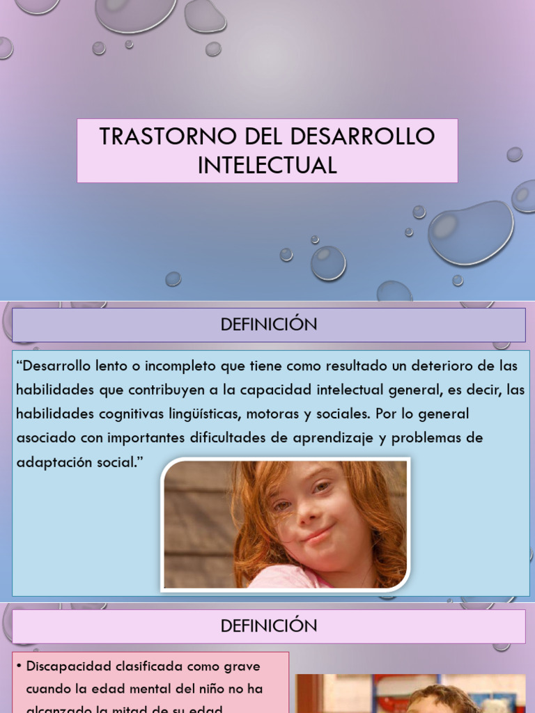 Trastorno Del Desarrollo Intelectual | PDF | Discapacidad intelectual ...