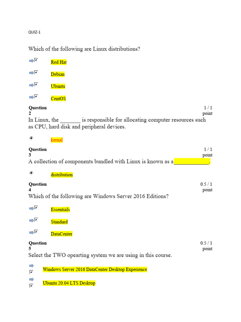 Linux Quiz: Key Concepts Overview | PDF | Domain Name System | World ...