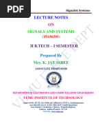 Signals and Systems: Lecture Notes