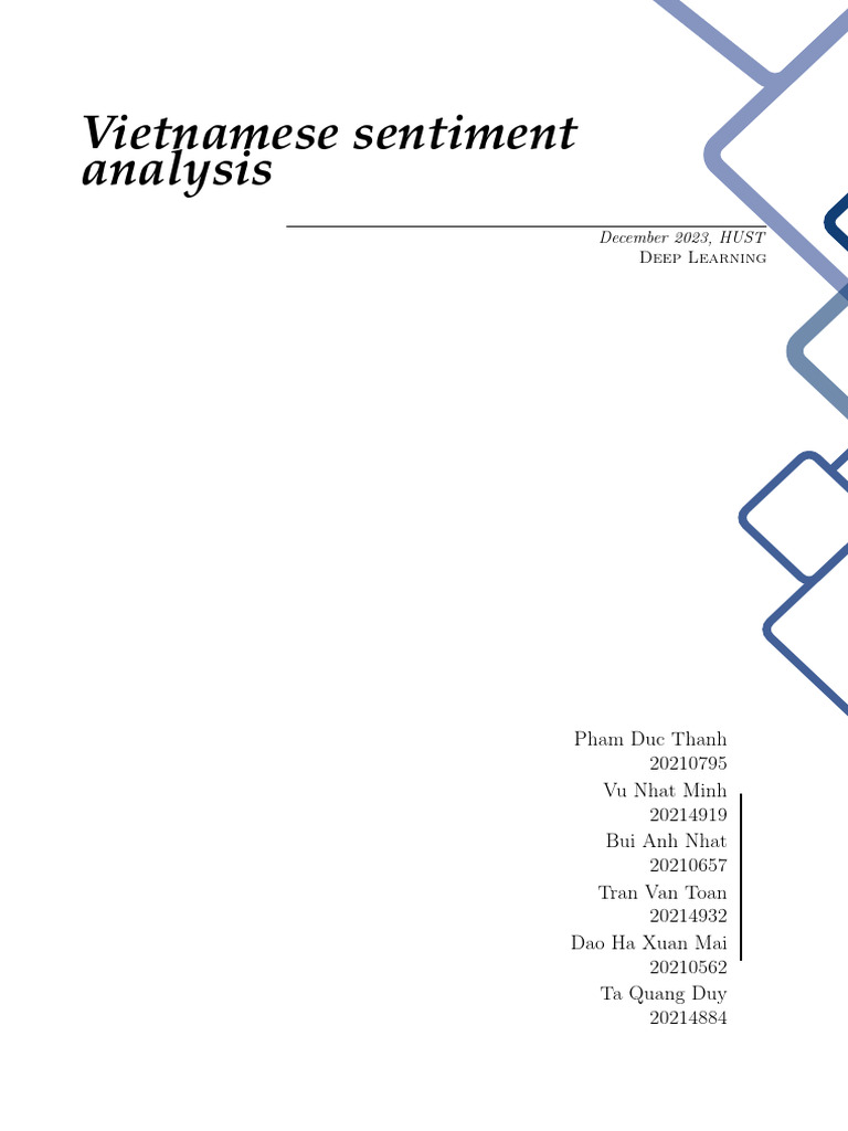 Vietnamese Sentiment Analysis Report | PDF | Support Vector Machine ...