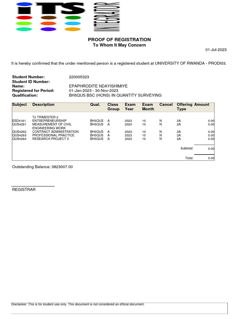 Proof of Registration PDF