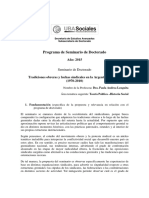 Tradiciones Obreras y Luchas Sindicales en La Argentina Reciente (1970-2010)