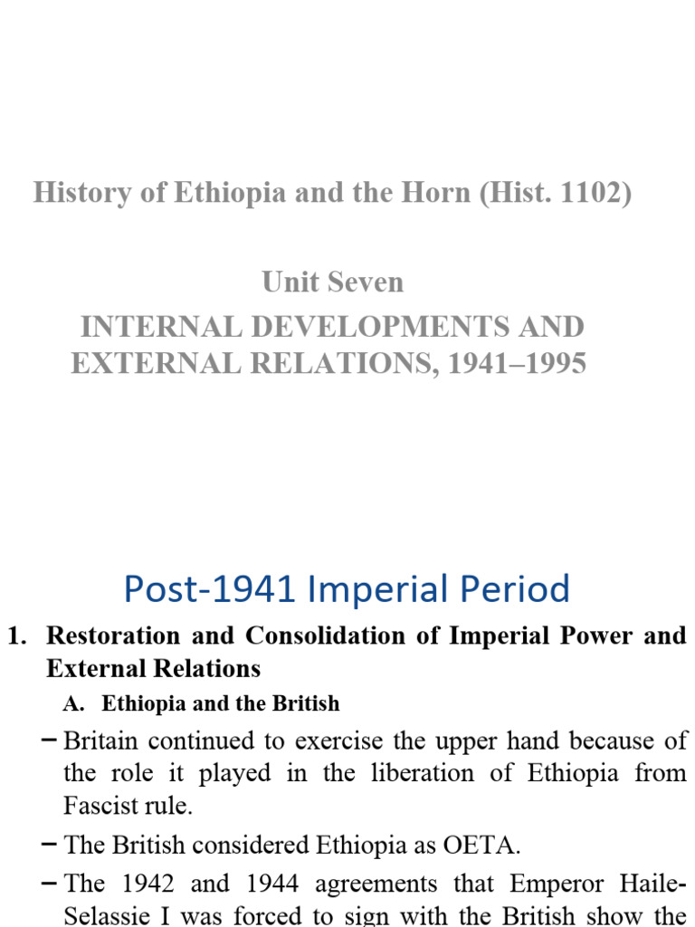Ethiopia's History: 1941-1995 Overview | PDF | Ethiopia | Horn Of Africa