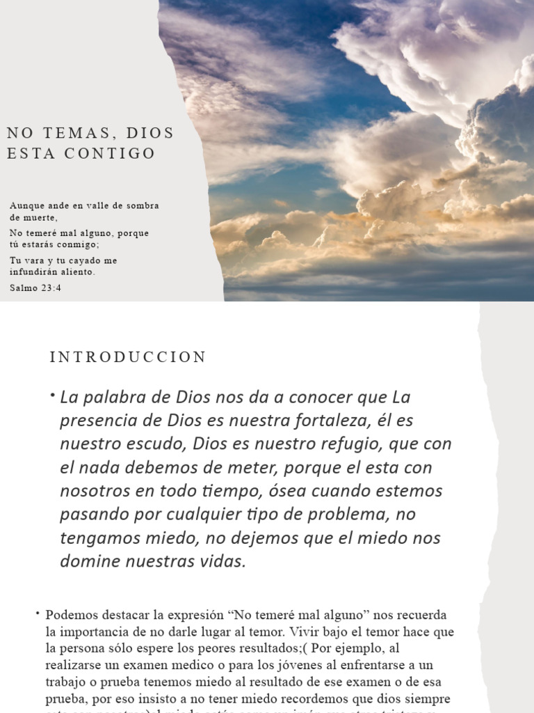 No Temas, Dios Esta Contigo | PDF | Crecimiento personal y profesional ...