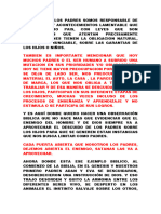 La Familia y Los Padres Somos Responsable de Los Hechos y Acontecemientos Lamentable Que Vive Nuestro Pais