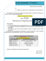 Orientações para Recuperação 1º Trimestre