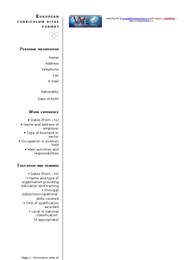 European CV Guide | PDF
