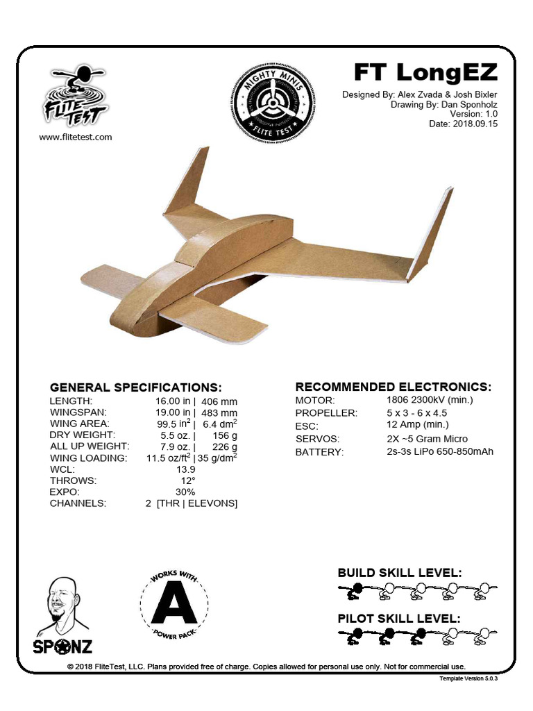 FT Long Ez RC Plane PDF Vehicles Aerospace
