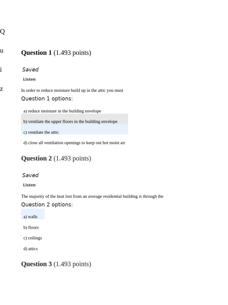 Module 13 Quiz | PDF | Water Heating | Building Insulation