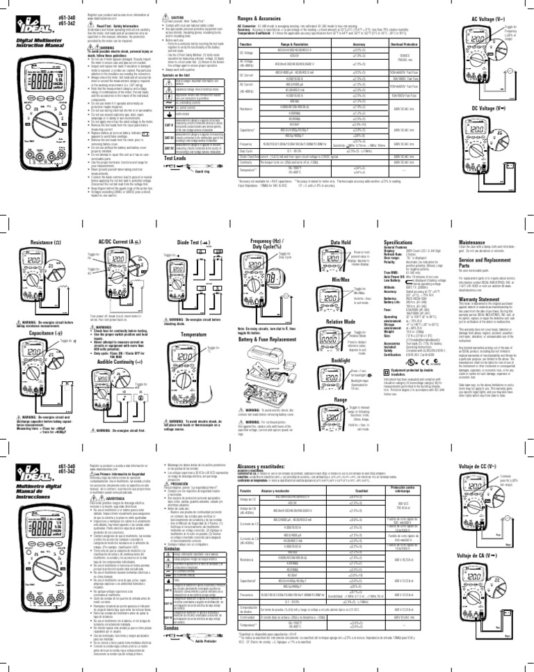Digital Multimeter Safety Guide | PDF | Mains Electricity | Alternating ...
