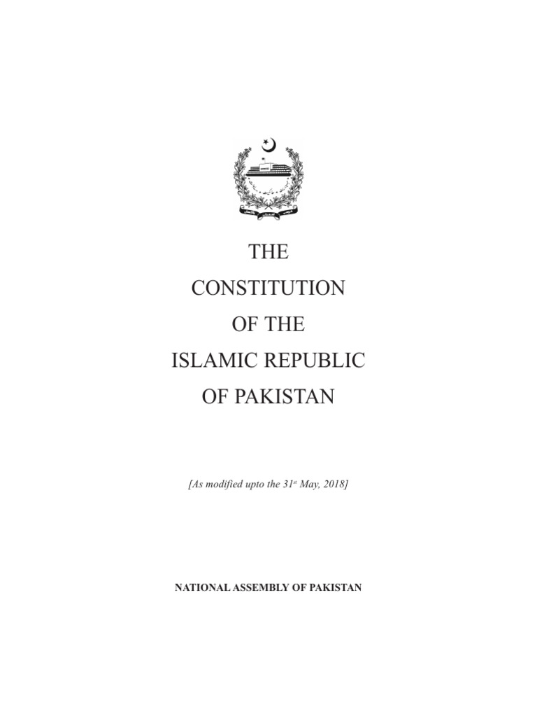 Constitution of Pakistan 2018 Edition | PDF | Parliament Of Pakistan ...